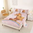 thumbnail image 2 of Erosebridal Cute Kawaii Capybara Full Size Sheets For Capybara Lovers Full Size Sheets,Rainbow Stars Pattern Bed Sheets For Kids Girls 4 Pieces, 2 of 6