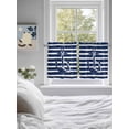 thumbnail image 4 of Half Window Curtains 24 Inches Long, Navy Blue Anchor Nautical Window Treatment Curtain Drapes, Navy Blue Striped Farmhouse Short Curtains Tiers for Kitchen Over Sink, 27.5"x24", 2 Panels, 4 of 7