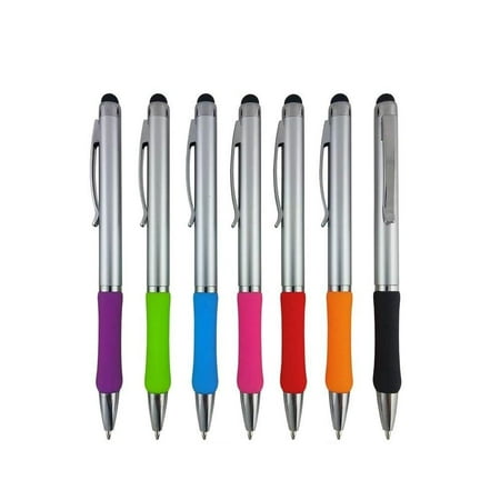 Stylus Pens - 2 in 1 Touch Screen & Writing Pen, Sensitive Stylus Tip - For Your iPad, iPhone, Kindle, Nook, Samsung Galaxy & More - Assorted Colors, 7