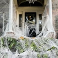 thumbnail image 6 of Happydeer Halloween Decoration White Spider Web Stretchable Cotton Cobweb Decor with 100 Plastic Spiders Safe Indoor Halloween Props (Type A), 6 of 13