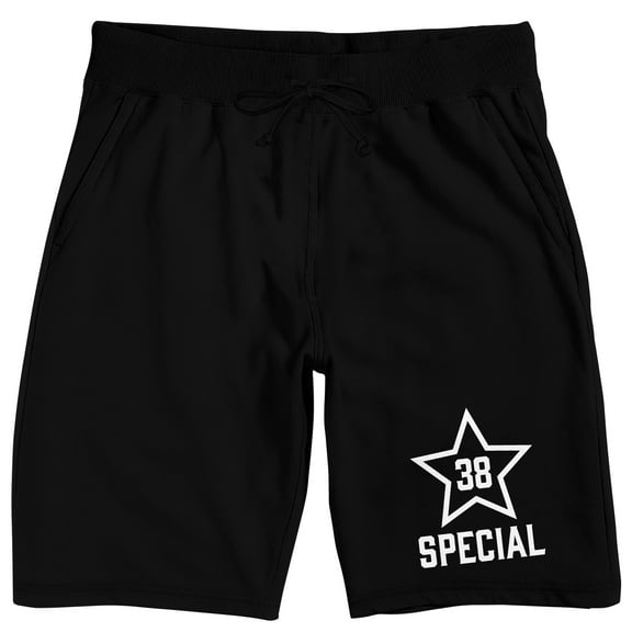 38 Special Star Logo Men's Black Sleep Pajama Shorts-Medium