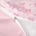 thumbnail image 4 of Manfei Chic Bow Tie Queen Duvet Cover Set For Girls,Princess Pink Letter G Initial Bedding,Pink Reversible,3pcs(No Comforter), 4 of 6