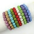thumbnail image 3 of Women Jewelry Shambhala Beads Bracelet 10mm Crystal Disco Clay Balls -18 Colors, 3 of 9