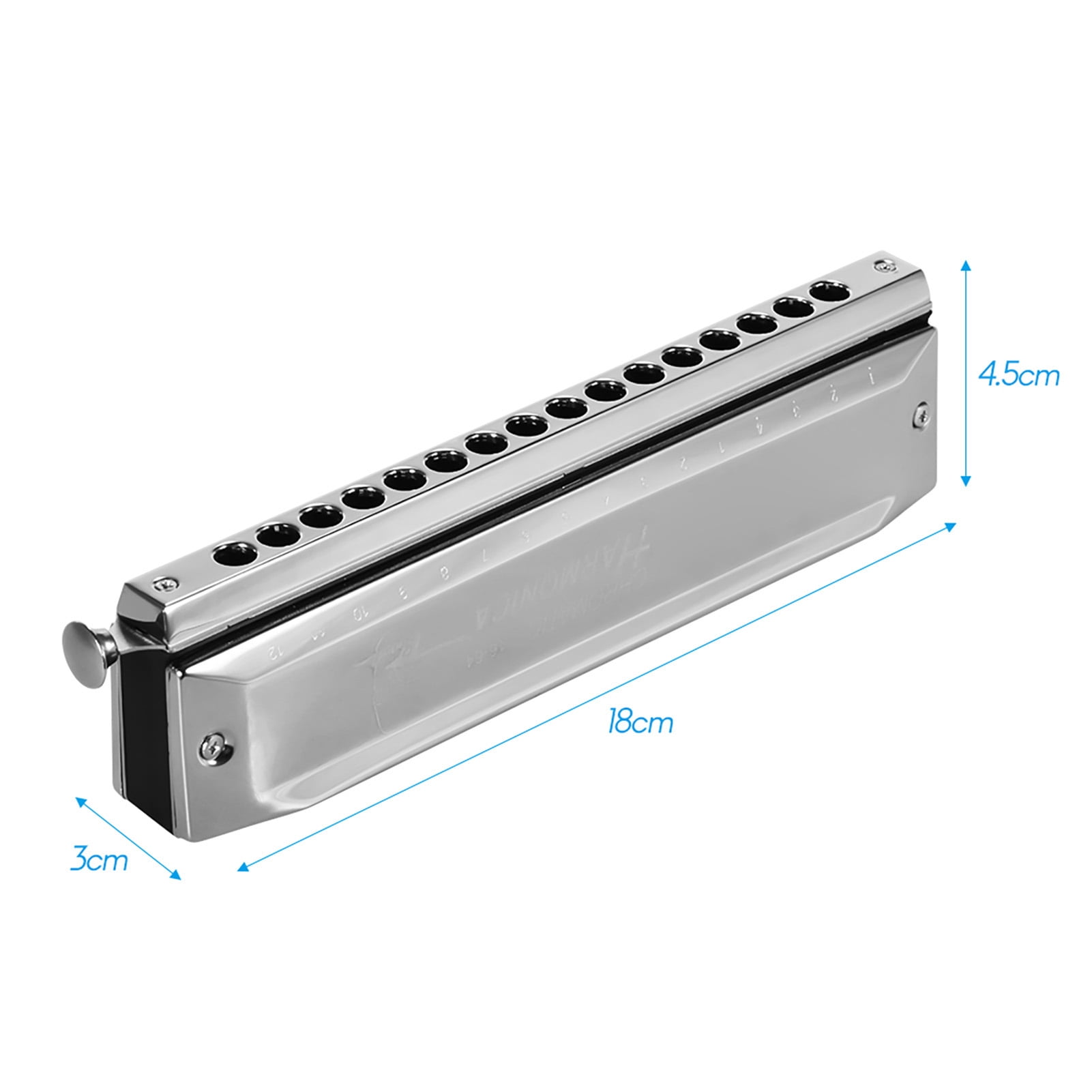 Elowen mouth organ Harmonica Swan SW-1664 16 Holes Chromatic Harmonica C Key 64 Tones Mouth Organ with Storage Case and Cleaning Cloth for Kids & Adults