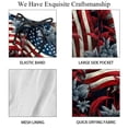 thumbnail image 4 of luoweisi Men's Beach Shorts Quick Dry Swim Trunks with Mesh Lining American Flag and Plants L, 4 of 5