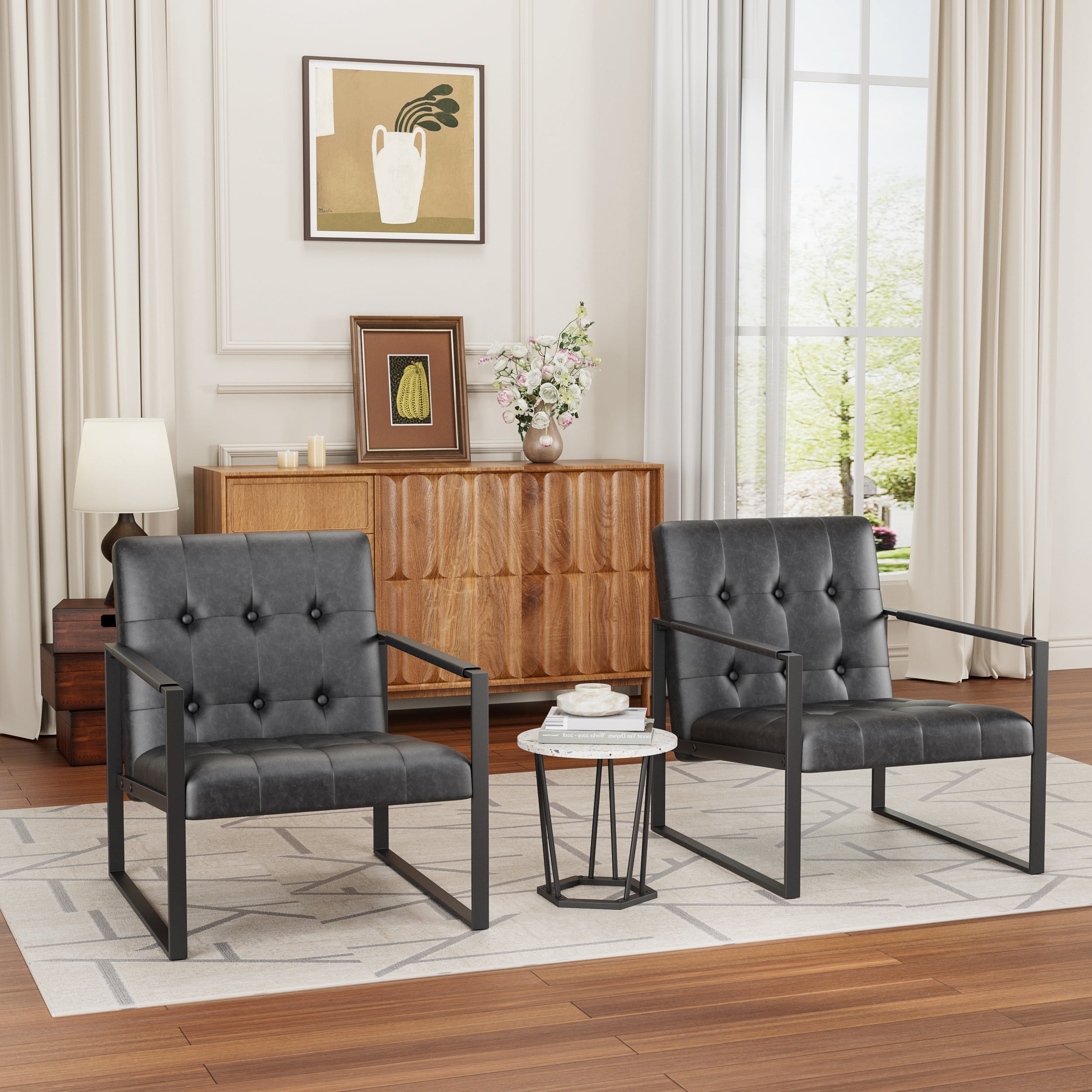 Modern Accent Chair,PU Upholstered Accent Chair Armchair Sofa Chair for Bedroom,Living Room,Office,