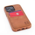 thumbnail image 6 of Dockem Genuine Leather Card Case For iPhone 13 Pro with Built-in Metal Plate for Magnetic Mounting, Stitched-on Wallet with 2 Credit Card Holders (Light Brown, M2GL), 6 of 10