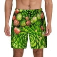 thumbnail image 2 of Picia Cactus And Succulents pattern Mens Swim Trunks with Compression Liner Stretch Beach Shorts Quick Dry with Zipper Pockets No-Chafing Board Shorts-Large, 2 of 8