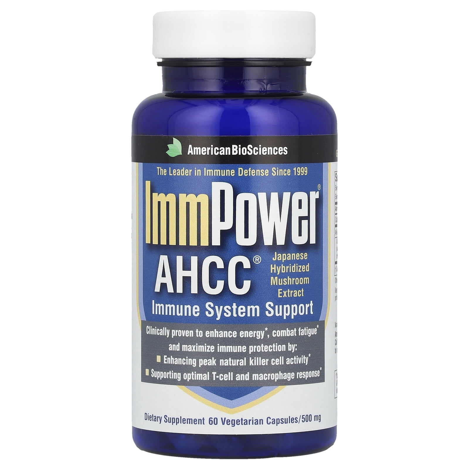 American BioSciences, ImmPower AHCC, 500mg, 30 Vegetarian Capsules