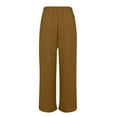 thumbnail image 4 of Baqcunre Women's High Waist Casual Solid Color Elastic Waist Loose Wide Leg Pants Trousers,Size S-3XL,Wide Leg Pants Woman,Womens Sweatpants,Women's Pants,Womens Fashion,Womens Clothes,Khaki, 4 of 8