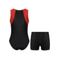 thumbnail image 2 of ZDHoor Kids Boys Gymnastics Leotards Training Uniform Sport Bodysuit and Tight Shorts Sets Red&Black 16, 2 of 6