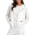 thumbnail image 2 of Enjoytime Oversized Sweatshirt For Women Sleeveless Hooded Zip Up Waistcoat Casual Drawstring Hoodie, 2 of 8