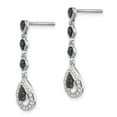 thumbnail image 3 of Sterling Silver Black and White Diamond Teardrop Post Dangle Earrings QE7875, 3 of 4