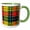 Green/White, variant on 3drose, Image of Buchanan Clan Kilt Scottish Tartan Plaid Pattern, 15oz Mug