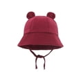 thumbnail image 2 of Aunavey Baby Toddler Sun Bucket Hats Wide Brim Beach Hats Infants Girls Cap Sun Protection Summer Kid Hat with Bear Ears, 2 of 2