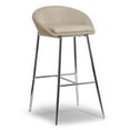 thumbnail image 6 of Set of 2 Ayana Beige Boucle Backless Counter Stool with Black Iron Legs, 6 of 7