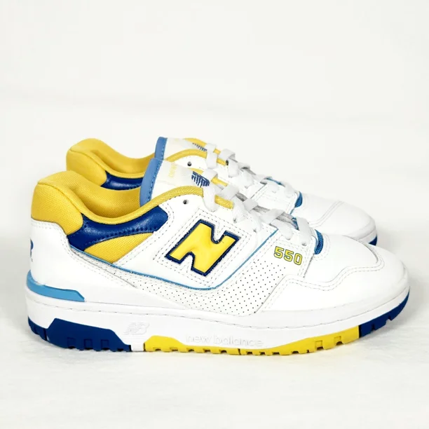 New Balance 550 Sneakers White Yellow Blue Men’s Size 5 Casual Athletic Shoes
