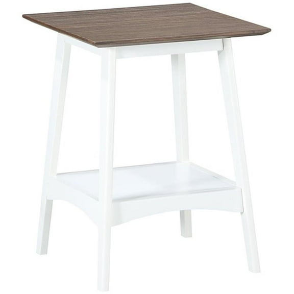 Pemberly Row 18" Square End Table in Driftwood and White Wood