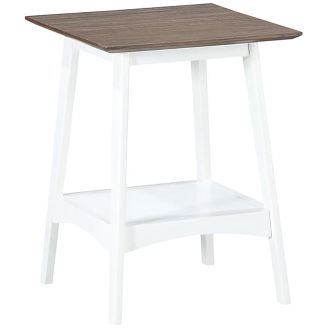 Pemberly Row 18" Square End Table in Driftwood and White Wood