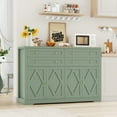 thumbnail image 5 of Hiphuta 55" Wide Coffee Bar with 2 Adjustable Shelves, Modern Farmhouse Sideboard Buffet with 4 Drawers for Living Room, Green, 5 of 7