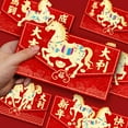 thumbnail image 6 of 6Pcs Year of The Horse Red Envelopes,2026 Chinese New Year of The Horse Lucky Money Pocket Hong Bao,Traditional Chinese Spring Festival Blessing Red Pockets for Cash Gift Greeting Card, 6 of 9