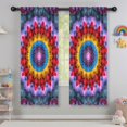 thumbnail image 5 of Blackout Kids Curtains,Colorful Tie Dye Floral Mandala Pattern Childrens Insulated Curtains Set Of 2,Bedroom Essentials,Toddler Room Decor 42"x63", 5 of 5