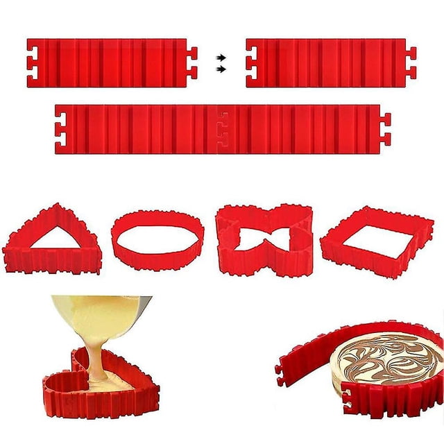 Paquete de 4 moldes de silicona para pasteles, serpientes mágicas para hornear, herramientas antiadherentes para hornear Diy, diseña tus pasteles en cualquier forma