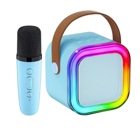 Bocina Bluetooth 10W Karaoke Con 1 Micrófono Inalámbrico Azul