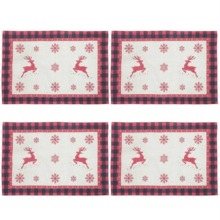 

4pcs Christmas Table Cloth Dinner Table Decoration Table Mat Restaurant Decor
