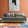 thumbnail image 2 of Contemporary Modern Urban Designer Living Room Lounge Club Lobby Sofa, Leather, Grey Gray, 2 of 8