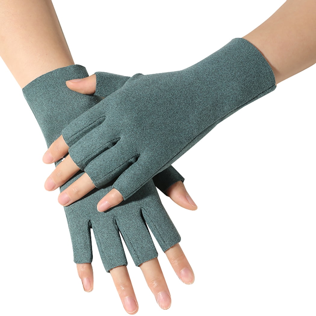 Women Fingerless Gloves Thin Stretchy Soft Half Finger Gloves Typing