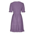 thumbnail image 5 of Giftesty Womens Plus Size Dresses Women V-Neck Summer Solid Casual Short Sleeve Mini Dress, 5 of 6