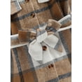 thumbnail image 6 of Bagilaanoe Girl Plaid Jacket Plaid Long Sleeve Single-Breasted Shacket with Belt 5T 6T 7T 8T 9T 10T Kids Fall Casual Outwear, 6 of 9