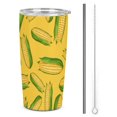 thumbnail image 1 of Vaso de acero inoxidable con tapa y diseño de mazorcas de maíz frescas y maduras, taza térmica portátil de 20 oz, 1 of 7