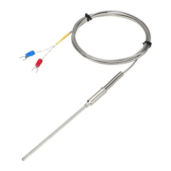 Uxcell K Type Thermocouple Temperature Sensor Probe 3x100mm 4.9ft Wire 0 to 1100°C(32 to 2012°F) Stainless Steel