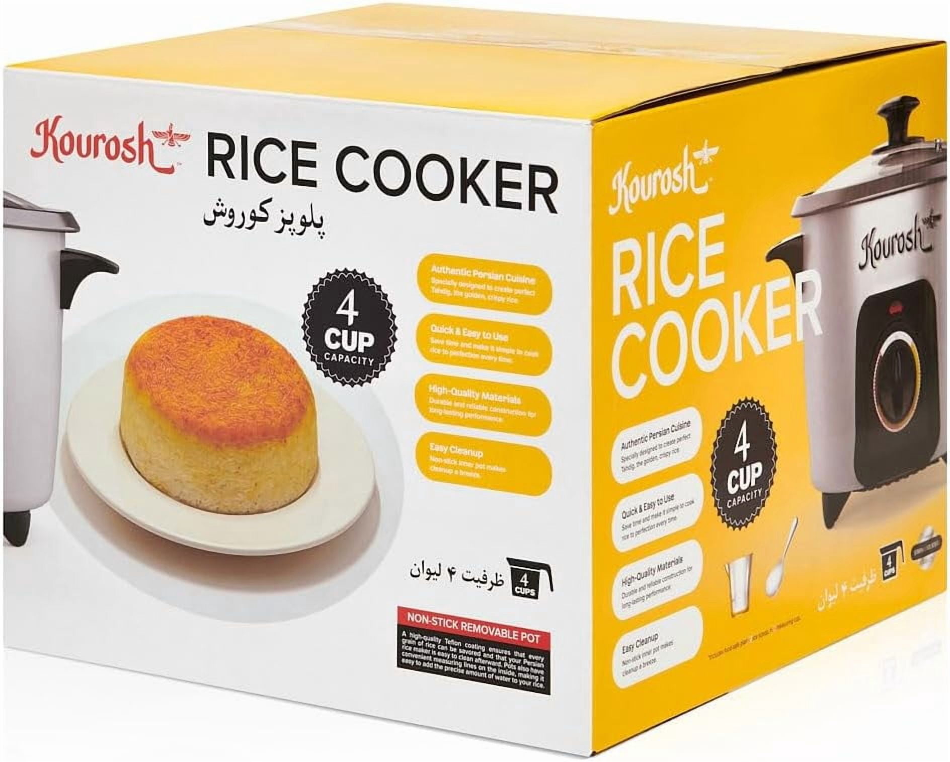 YEDI Kourosh Automatic  Rice Cooker - Tahdig Maker with Non-Stick Pot, 4 Cup Capacity for Perfect Crispy Rice