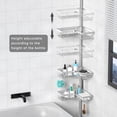 thumbnail image 4 of 6-Tier Corner Shower Caddy Tension Pole, Adjustable Shower Tension Rod Organizer, Floor to Ceiling Shower Caddy 25-114.2 inch, Silver, 4 of 15