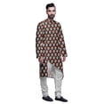 thumbnail image 2 of Atasi Kurta Longue Imprimée Designer d'Été avec Ensemble de Pyjama Blanc pour Hommes, 2 of 3