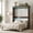 Brown, variant on ZAFLY Murphy Bed Full with LED Lights, Foldable Wall Bed Frame with Gas Struts, Space-Saving Hidden Cabinet for Bedroom/Office - Brown