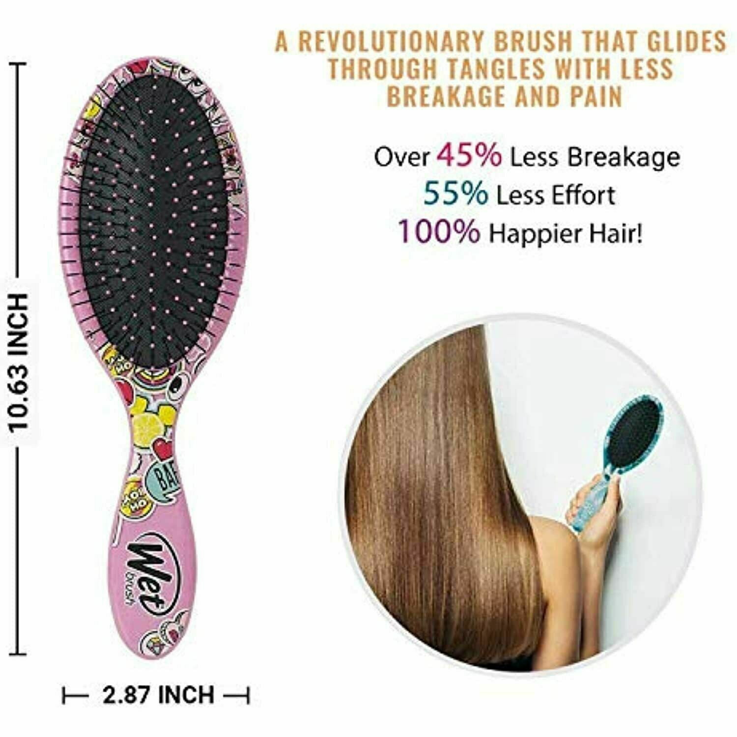 Wet Brush Original Detangler Disney Classic Brush - Peace Love Pink for Unisex - 1 Pc