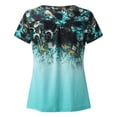 thumbnail image 5 of Puntoco Mujer Casual Camiseta Impreso Manga Corta Cuello Redondo Pullover Blusa tops Puntoco Puntoco-1801, 5 of 5