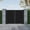 fully enclosed, variant on Mondaria Aluminum Double Fence Gate 6FT x 6FT, Outdoor Privacy Metal Driveway Gate with Lockable Handle and Powder-Coated Finish, Horizontal Slat (Without Post)