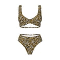 thumbnail image 4 of Daiia Leopard Women's Bikini Set Two Piece Swimsuit High Waisted Bikini Adjustable Straps Bikini Perfect for Beach, Pool, and Summer Vacation-, 4 of 9
