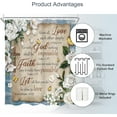 thumbnail image 2 of Bible Verse Floral Shower Curtain Christian Scriptures White Flower Inspirational Quote Rustic Plant Artwork Cloth Fabric Waterproof Polyester Bathroom Decor Set with Hooks-72"W x 72"L (Pack of 1), 2 of 7