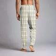 thumbnail image 5 of Domuza Mens Pajama Pants Plaid Loose Comfy Stretch Drawstring Jogger Sleep Pants Lightweight Soft Casual Lounge Pjs Trousers with Pockets Khaki XL, 5 of 9