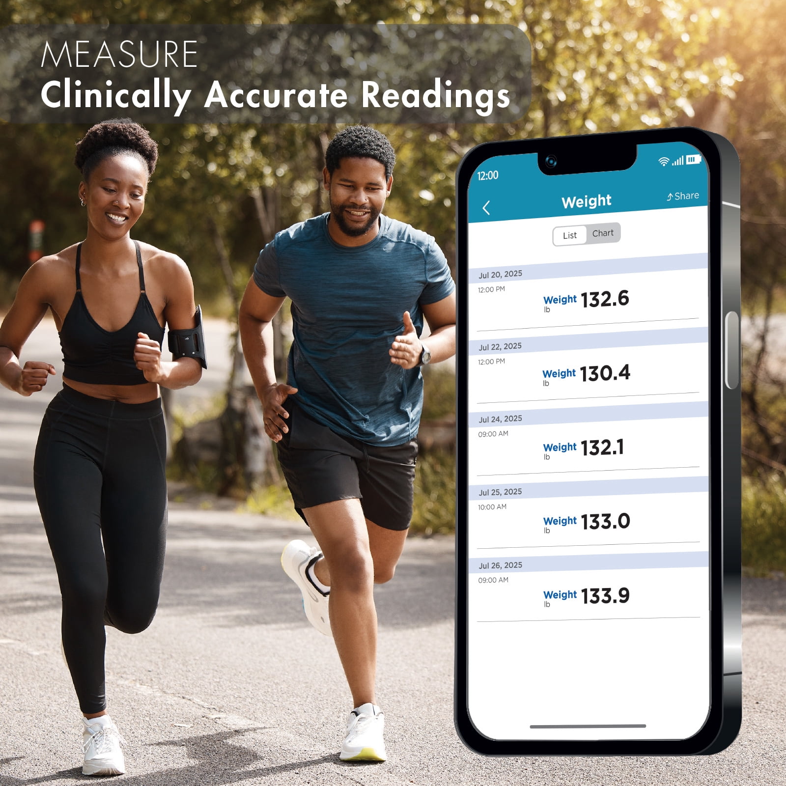 Trackstar Silver Digital Weight Scale 440 lb Weight Capacity Trackstar Monitoring App Bluetooth iOS & Android Compatible Measure, Track, and Share Results