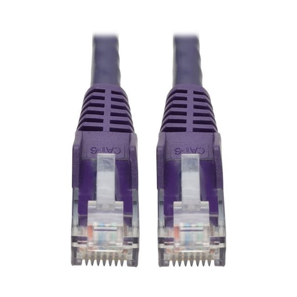 Cat6 Gigabit Ethernet Câble de Brassage Moulé Sans Encoche UTP RJ45 M & 550Mhz & 44; Violet - 1 ft.