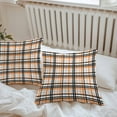 thumbnail image 5 of Abstract Stripes Outdoor Pillow Covers Pack of 2 Orange Black Grey Plaid Waterproof Throw Pillow Covers Decorative Cushion Cases for Patio Garden Tent Balcony Couch 26x26 inch, 5 of 8