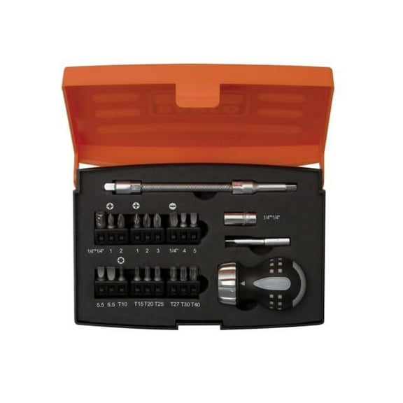 Bahco 808050s-22 Stubby Ratchet Screwdriver Set, 22 Piece