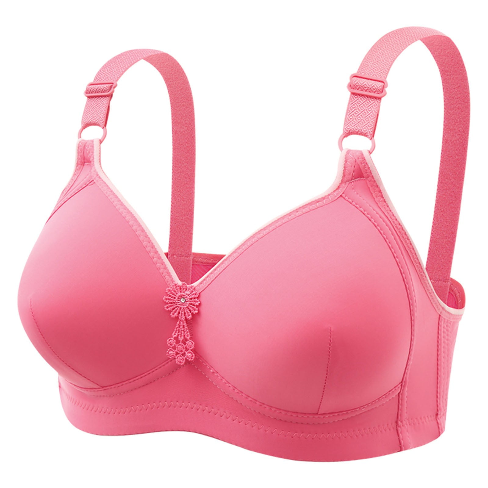 Bras for Women Sticky Bra Woman's Embroidered Glossy Comfortable Breathable  Bra Underwear No Rims Sports Bras for Women High Support Large Bust Sexy  Lingerie on Sale Clearance Pink,S 